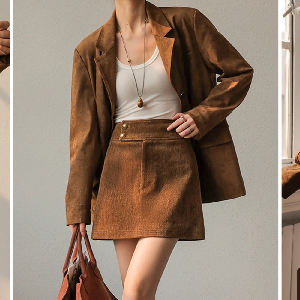 Brown Suede Blazer for Women - Picture 4 of 10